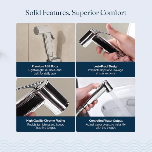 Image of JAL ABS Health Faucet Set for Toilet | Jet Spray Gun with Hose Pipe & Hook