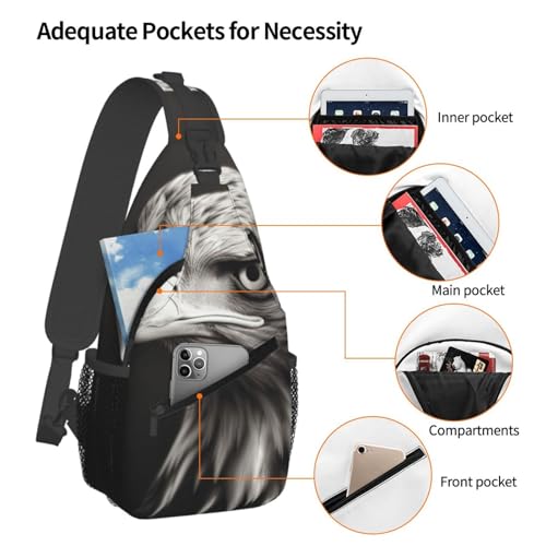 Bolso cruzado para hombre, mochila bandolera negra y blanca miniatura 4