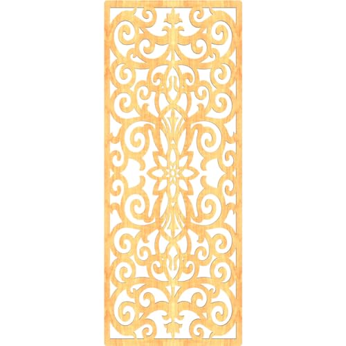 Image of Buel Decorative Pierced Fretwork Wood Wall Panels, 15 3 /8 inchW x 39 3 /8 inchH x 1 /4 inchT, Cherry