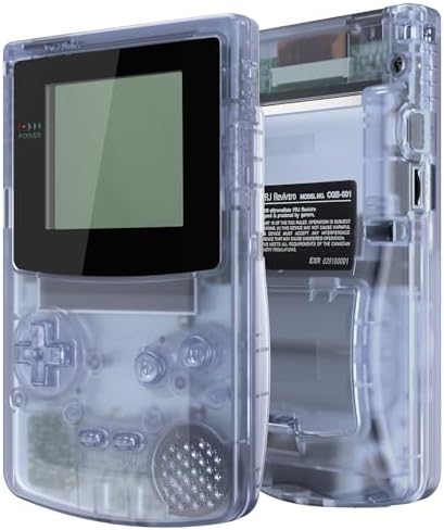 IPS Ready Upgraded eXtremeRate Glacier Blue Replacement Shell Full Housing Cover & Black Screen Lens for Gameboy Color – Fit for GBC OSD IPS & Regular IPS & Standard LCD – Console & IPS Screen Without
