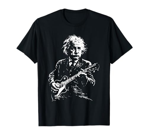 Albert E. Scientist Physicist Playing Guitar Design T-Shirt