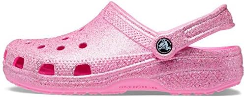 Crocs Unisex Classic Sparkly Clog | Metallic and Glitter Shoes, Taffy Pink,7 Women/5 Men