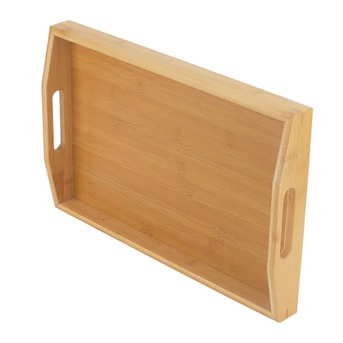 Plateau de service en bambou avec poignées intégrées pour décoration de table - 6