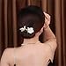 Ins Style Elegant Lazy Hair Curler, French Twist Hair Bun Maker, Lazy Flower Hairpin,Rhinestone Hand-Embroidered Flower Hair Accessory (Peach Blossom)