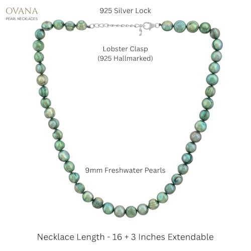 Image of OVANA Freshwater Pearl Necklace | Fitted With Silver Lock | Gifts for Girlfriend | Gift for Sister, Bhabhi | Gifts for Women and Girls | Gift for Her | 925 Silver Hallmarked Lock