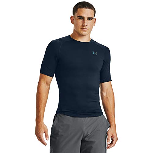 Image of Under Armour Men's HeatGear Rush 2.0 Comp Short Sleeve, Academy Blue (408)/Reflective, XXL