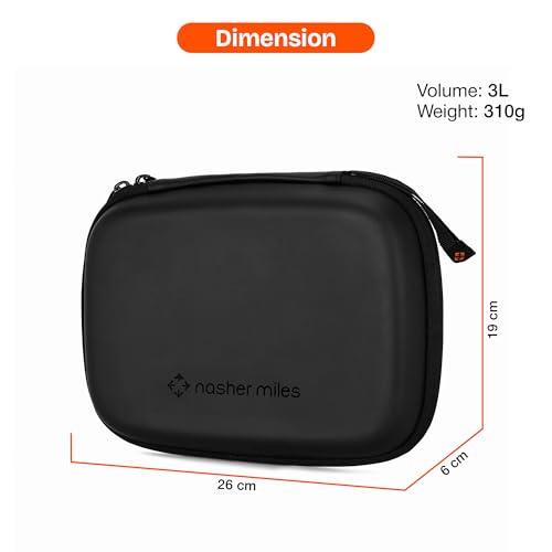 Image of Nasher Miles Portable All-in-One Tech Kit Pro | Durable Travel Organizer | Electronics Gadgets Storage Case for Adapters, Cables, Power Banks, Hard Disks, SD Cards (Black)