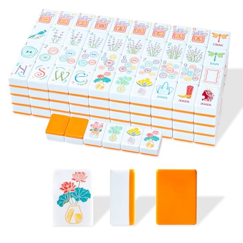 Set de Fichas American Mahjong 160 Unidades Naranja