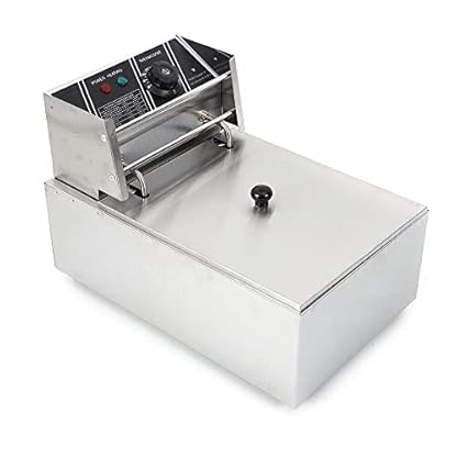 Komerzielle Elektro Fritteuse, 6L Profi Friteuse Elektrische Kaltzonen Fritteuse Fritöse Edelstahl 2500W 220V für Schnellrestaurants Snackbars Pommes Frite – Bild 4