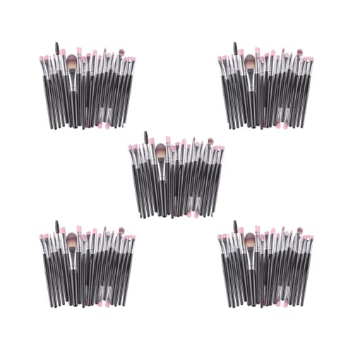 5のセット20 ピース/セットプロフェッショナルメイクブラシファンデーションパウダーブラシ黒スライバー