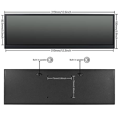 Image of wisecoco 12.6 Inch Mini Touch Screen Monitor Secondary Screen FHD IPS Stretched Bar LCD Display 1920X515 HDMI for PC Laptop Computer Health Speed Windows Sub CPU GPU Temperature Display R126F01T-HB