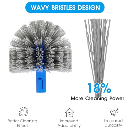 TidyMister Pool Brush for Cleaning Pool Walls, 20\'\' Light Duty Pool Brush Head Detachable Side Brush Nylon Bristles Pool Scrubber for Above Ground Pools Ingound Pools, Safe for Vinyl Liner - Thumbnail 3