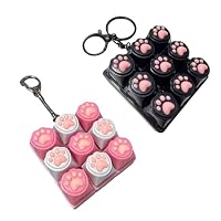 Clé USB Fidget Anti-stress Chat – Porte-clés Clavier 4 Boutons Pattes De Chat, Set De 2, Pour Soulager Anxiété Et Améliorer Concentration
