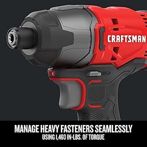 CRAFTSMAN V20 MAX Cordless Power Tool Kit, Circular Saw with 6 1/2 inch Blade, 1/4 inch Impact Driver, 1/2 inch Drill/Driver, LED Task Light, Battery and Charger Included (CMCK401D2AM) — photo 5 of 6