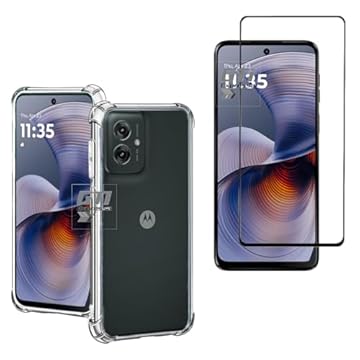 Kit Capa Capinha Anti Impacto + Película de Vidro 3D 9D Compatível Com Motorola Moto G55