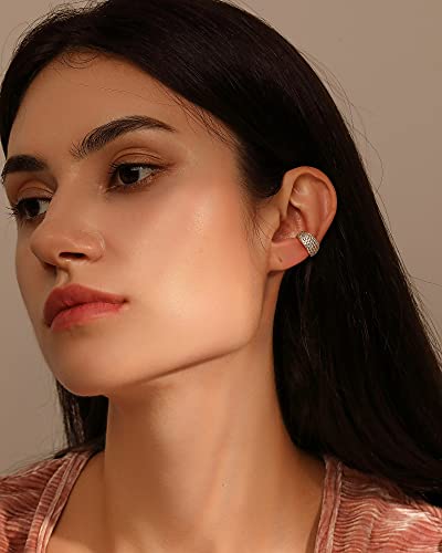 Thick Ear Cuff Earring 925 Solid Sterling Silver | Cz Ear Wrap Non Pierced Ear Cuff (Sold By 1 Single Cuff) #TOP1