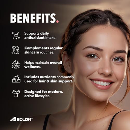 Image of Boldfit Glutathione 400mg with Vitamin C & E, Biotin, Grape Seed Extract L-Glutathione Supplement for Women & Men for Skin Care, Immunity & Liver Detox - 30 Capsules