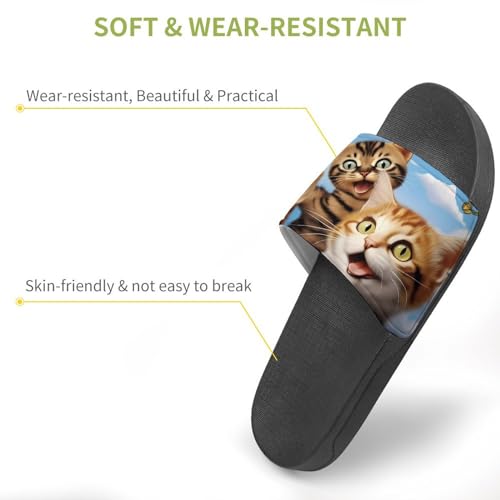 Cute Cats Butterfly Non Slip Slides Sandals for Women Men Quick Drying Shower Shoes for Bathroom Pool Beach3