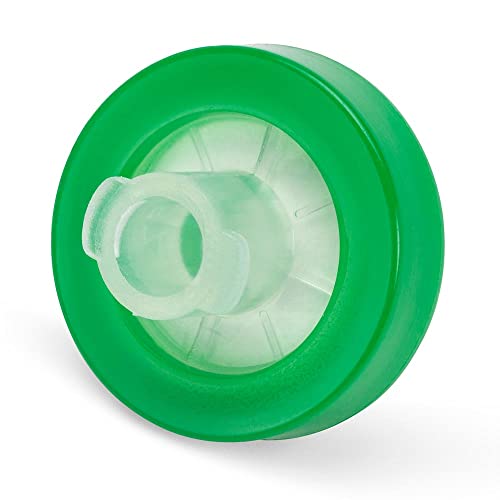 Globe Scientific SF-PES-4513-S Syringe Filter, PES Membrane, 0.45µm Porosity, PP Housing, Sterile, Green, 13mm Diameter, Pack of 50