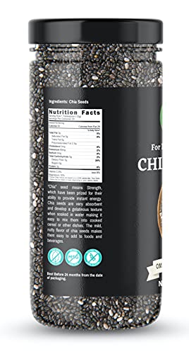 Image of Go Vegan Raw Unroasted Chia Seeds with Omega 3 and Fiber for Weight Loss 300 Gram | Chia Seeds (Pack of 2 * 150g)
