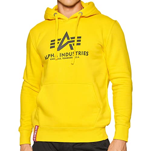 Alpha Industries Basic Hoody Kapuzensweat für Herren Empire Yellow – Ansicht 4