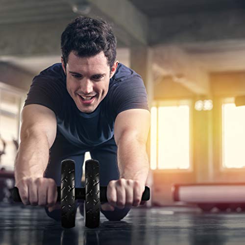 Ultrasport buiktrainer AB Wheel, buikspiertrainer voor thuis, voor het trainen van buikspieren, rug en schouders, roller van het bovenlichaam incl. kniemat, ruimtebesparend sporttoestel, groen - Image 8