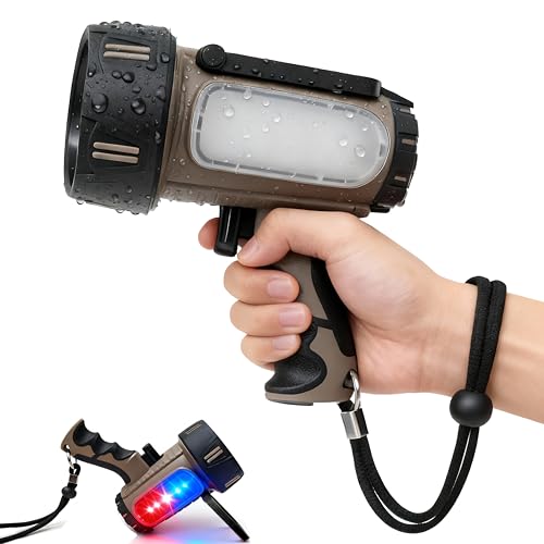 Lampe de poche pour la chasse et le bivouac avec projecteur latéral et cordon