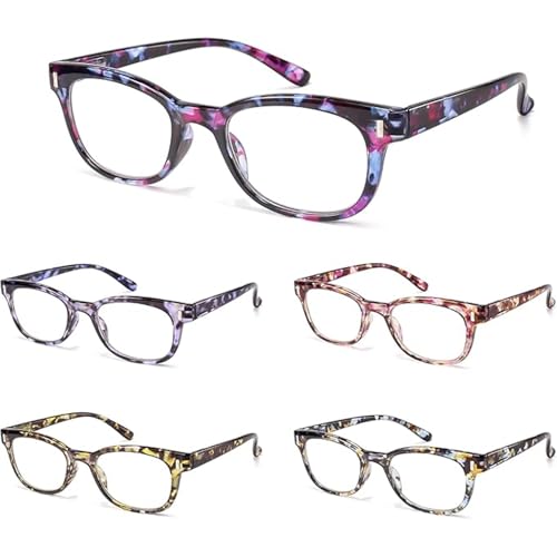 Image of BLS BLUES 5 Packs Reading Glasses for Women Blue Light Blocking, Vintage Computer Eyewear