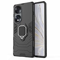 Custodia Per Honor 70 Con Anello Magnetico E Supporto – Cover Antiurdo In TPU Con Bordo Placcato Oro – Colore Verde Scuro - 4