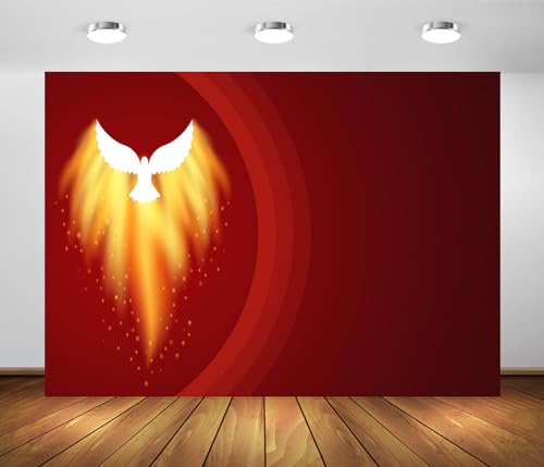 BELECO 7x5ft Fabric Pentecost Backdrop Holy Spirit Dove, Pentecost Sunday Background Backdrop Biblical Religious Belief Christian Church Decor Banner Photo Studio Props