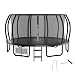 Zelsius Trampolin Schwarz Ø 427 cm für den Outdoor-Bereich | Trampolin Outdoor für maximal 150 kg, Gartentrampolin mit Sicherheitsnetz, Leiter und Schuhbeutel | Trampolin für Sport und Freizeit