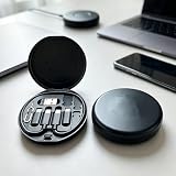 Cable Management Storage Box with Charging Cable and Card Holder, Desk Cord Organizer Storage Case for Travel Home Office Use, Black