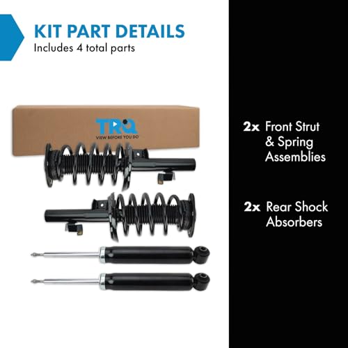 Image of TRQ Front & Rear Complete Strut Assembly & Shock Absorber Kit 4 Piece Compatible with 2007-2016 Volvo S80