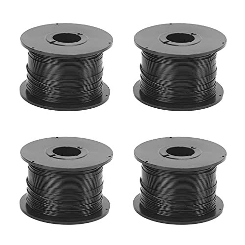 Yomiyuyr Metallic Twist Cable, PVC Coated Twist Ties, Black Wire for Bundling Cables, Bouquets, Garden Branches, and Network Wires, 100m x 4 Rolls