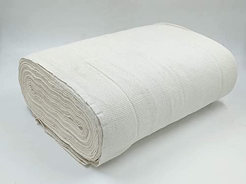 Image of Embroidery Cross Stitch Matty Soft Fabric Cloth (Cross Stitched Aida Needle Work Fabric) 34 Inches Width (8 Count Soft) - (5 Meters, White)