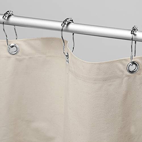 Organic Cotton Shower Curtain Liner - Durable and Breathable Standard Stall Size Shower Curtain - A Stylish Quality Bathroom Drape for Master Bath Tubs Guest Bathrooms and Dorms - 36x74 Natural
