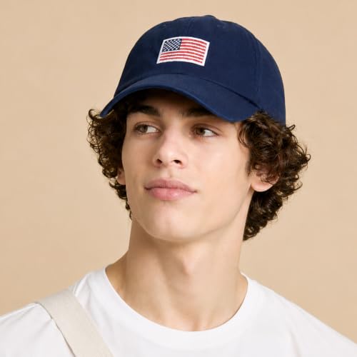Image of USA Flag & Embroidery Premium 100% Cotton Low Profile Adjustable Baseball Dad Cap