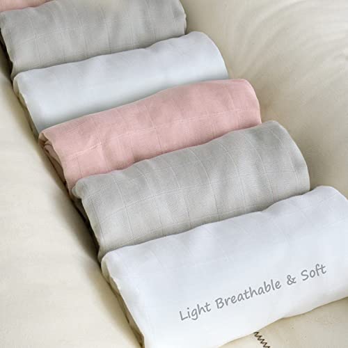 Muslin-Baby-Lounger-Cover-2-Pack-Compatible-with-Snuggle-Me-Infant-Padded-Loungers-Newborn-Organic-Cotton-Bamboo-Removable-Slipcover-Babynest-Cover-for-Boys-Girls-Grey-Pink