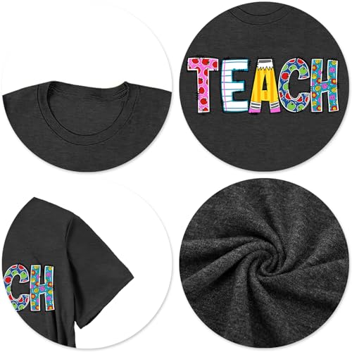 ELDPS Teacher Shirts for Women: Funny Teach T Shirt Teacher Life Tees Cute Teachers Gifts Tops Blouse - Image 6