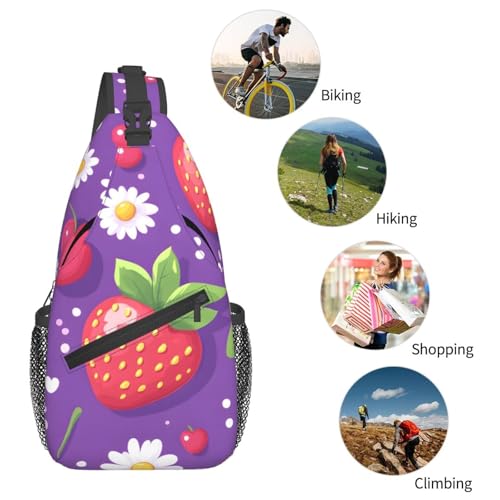 Morrales Sling con Estampado de Fresas para Hombre y Mujer miniatura 6
