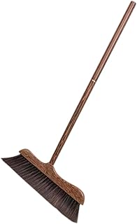 Operitacx Home Straw Sweeping Broom, Heavy-Duty Corn Broom, Natural Broom, Indoor/Outdoor Broom for Courtyard/Garage/Lobby/Mall/Office