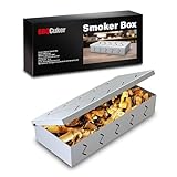 BBQCuker Grill Smoker Box, Stainless Steel Food Safe, Works with Wood Chips Smoked BBQ Flavor, Hinged Lid,Warp Free Grill Accessories (1, 8.8 * 4)