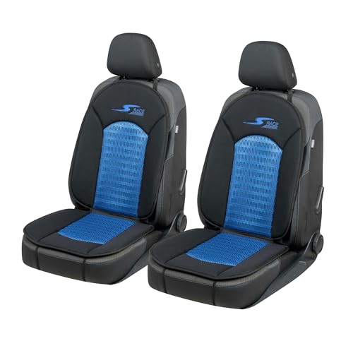 WALSER CarComfort Housse de siège de Voiture S-Race 2 pièces, Mention Très Bien* Universel Housse de siège et Coussin de Protection pour Voiture Bleu/Noir