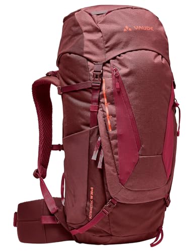 VAUDE Damen Asymmetric 38+8 Liter, Trekkingrucksack, dark cherry, Einheitsgröße