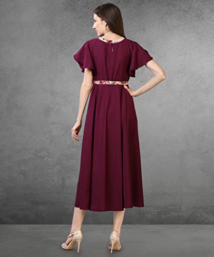 Image of QIQI Women's Crepe A-Line Maxi Casual Dress