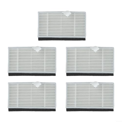 Lot de 5 filtres de rechange compatibles avec aspirateur robot Ultenic D10, capture de la poussière haute efficacité pour un air pur, construction robuste en papier filtre, accessoire de nettoyage