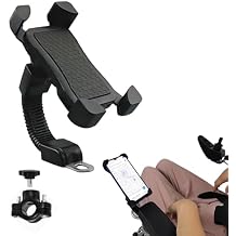 Wheelchair Navigation Holder for Cell Phone, 360Adjustable Mobile Phone Bracket for Electric Wheelchairs Mobility Scooter Navigation, Fits for IP 17 13 14 15 16 Pro Max Galaxy