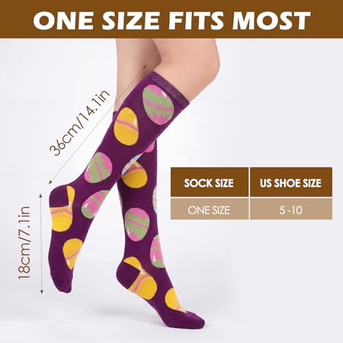 Image of American Trends Women's Knee High Socks, Novelty Holiday Printed Tall Tube Socks, Casual & Party Athletic Sports Stockings