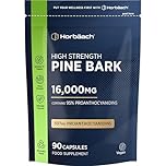 Pine Bark Extract Capsules 16000mg | Providing 507mg Proanthocyanidins (95%) | 90 Count | High Strength 30:1 Pine Bark Extract Supplement | by Horbaach