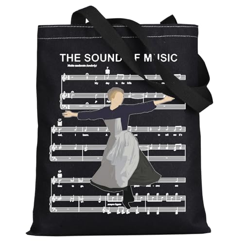 LEVLO Sound Of Music - Bolsa de mano de Julie Andrews, regalo para fanáticos del teatro musical, reutilizable, bolsa de comestibles Broadway Musical Merch, Sound of Music Bt, Medium